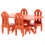 Mini Table and Chair Set Brown Indoor 5-Piece 4