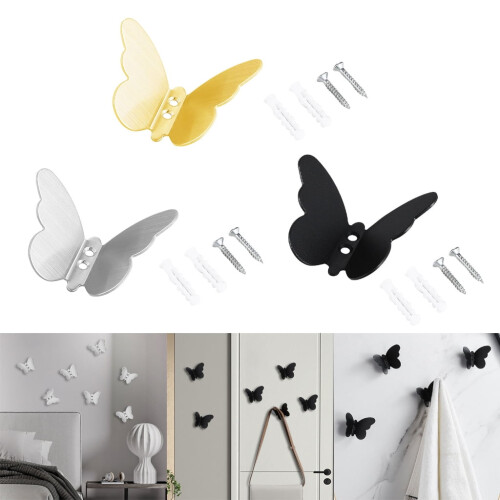 Γάντζοι πεταλούδας από ανοξείδωτο ατσάλι διακοσμητικοί, συσκευασία των 6 1