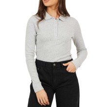 (14 UK, Grey Marl) Brave Soul Womens/Ladies Ribbed Polo Shirt