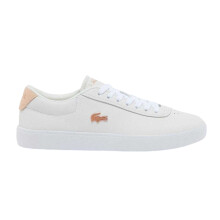 (4 UK, White/Pink) Lacoste Womens/Ladies Baseshot Evo Suede Trainers