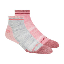 (3 UK, Grey/Pink) Skechers Womens/Ladies Socks (Pack of 2)