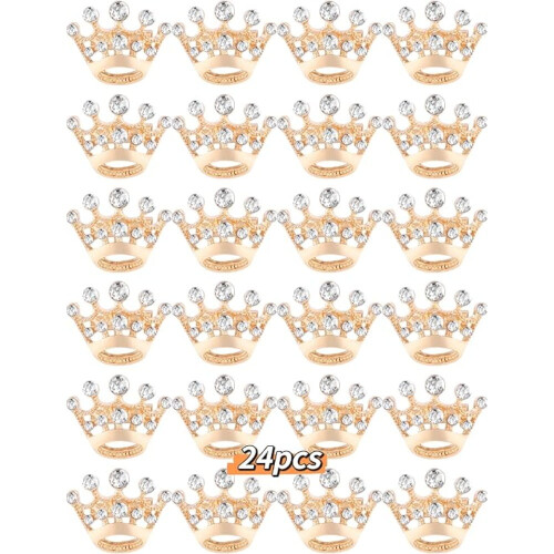 Καρφίτσα Crown Rhinestone Alloy Χρυσό Ασημί 24 τεμάχια 2