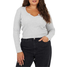 (18 UK, Grey Marl Marl) Brave Soul Womens/Ladies Notch Neck Long-Sleeved T-Shirt