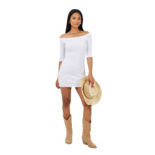 (8 UK, White) Brave Soul Womens/Ladies Ribbed Lettuce Hem Mini Dress