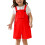Girls Solid Color Adjustable Suspenders Jumpsuit with 1
