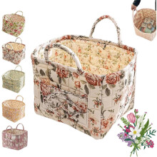 Boho stoffen opbergmand met handvat, 1 grote opvouwbare mand