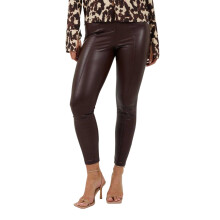 (12 UK R, Dark Chocolate) Brave Soul Womens/Ladies Faux Leather Leggings
