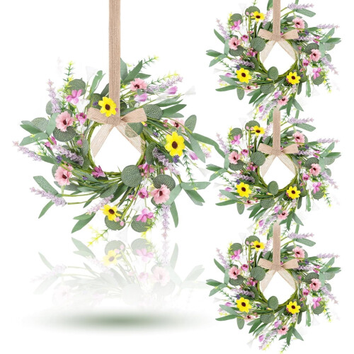 Couronne de fleurs artificielles d'été (4 pièces)