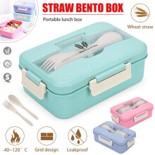 Bento obedárová krabička nepriepustná, ekologická, 1200 ml s lyžičkou