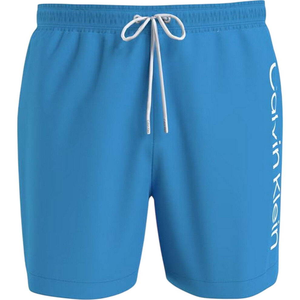 Calvin Klein (Xl, Blue) Mens Logo Polyester Swim Shorts