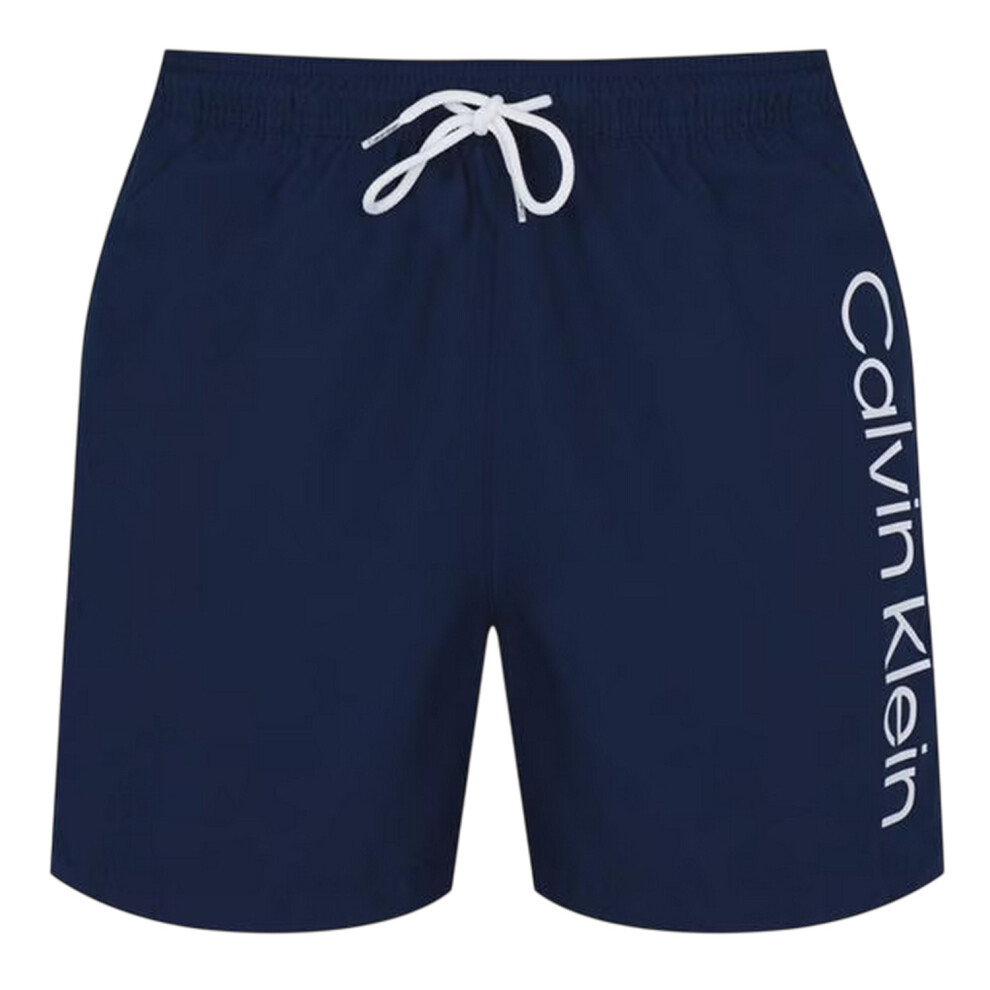 Calvin Klein (M, Navy) Mens Logo Polyester Swim Shorts