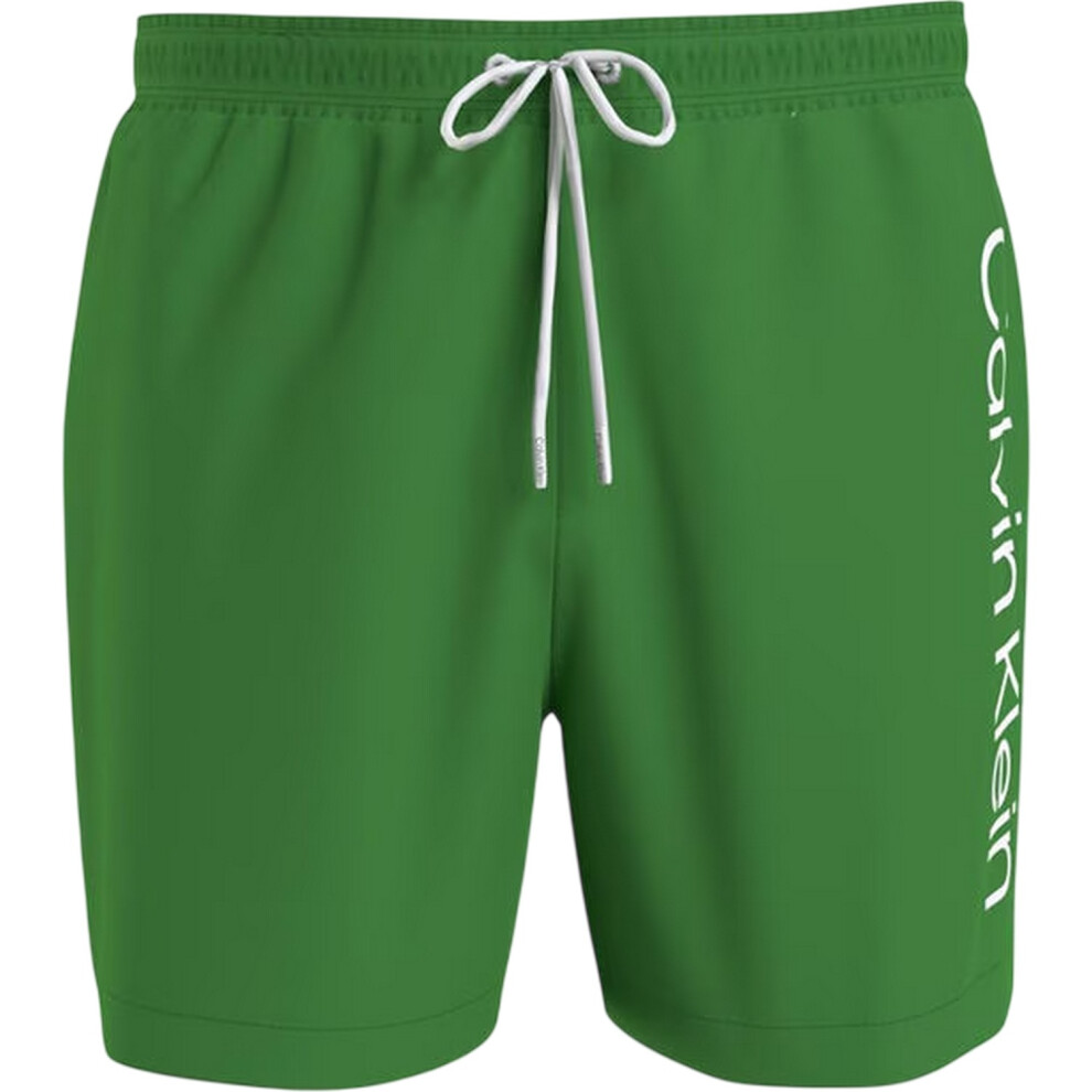 Calvin Klein (Xl, Green) Mens Logo Polyester Swim Shorts
