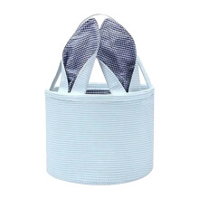 Ciseán fabraice cluas coinín stríocach Cásca tote 9x7.5 orlach