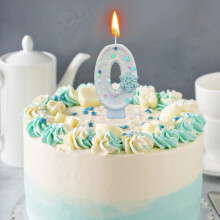 Ice & Snow Digital Candles Snowflake Cake Labels 12 pcs