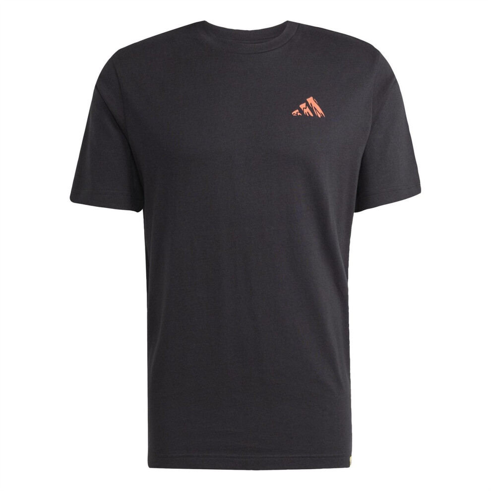 Adidas (L, Blackberry) Mens Logo Cotton T-Shirt