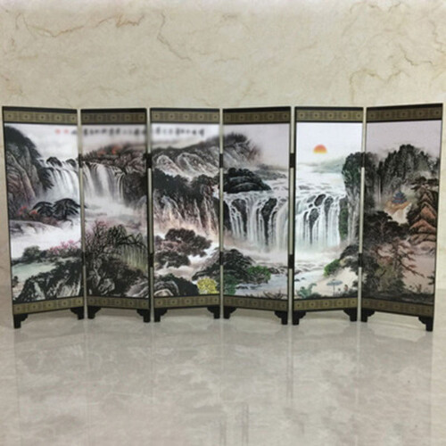 Wooden Chinese-style folding screen divider 3-panel