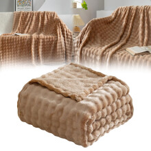 Purple 3D Bubble Fleece Throw Blanket 50x60 in