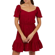 (14 UK, Red) Brave Soul Womens/Ladies Sweetheart Short-Sleeved Mini Dress