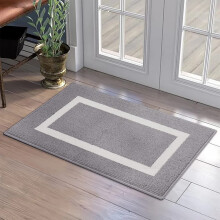 Front Door Mat Indoor Outdoor Black Gray 1 Pack