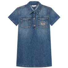 (12 Years, Blue) Tommy Hilfiger Girls Denim Mini Shirt Dress