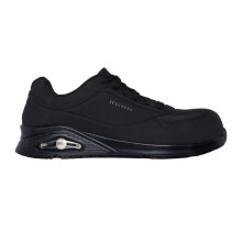 (9.5 UK, Black) Skechers Mens Uno Doltin Steel Steel Toe Cap Wide Safety Shoes
