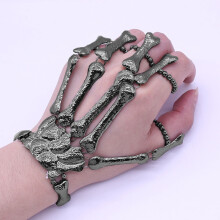 Unisex skeleton bracelet set with pearl necklace and