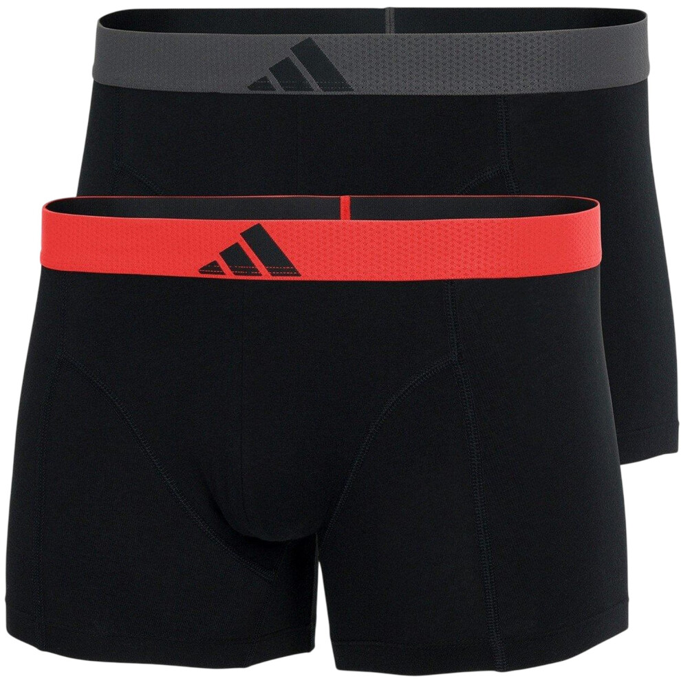 Adidas (S, Black) Mens Active Flex Boxer Briefs (Pack Of 2)