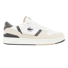 (8 UK, White/Dark Green) Lacoste Mens T-Clip Set Leather Flat Court Trainers