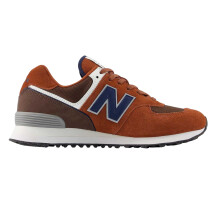 (8 UK, Brown/Grey) New Balance Mens 574 Classic Suede Trainers