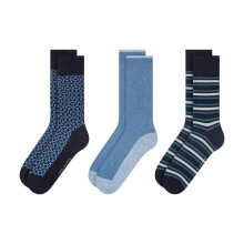 (7 UK-11 UK, Blue) Ted Baker Mens Cotton Blend Crew Socks (Pack of 3)