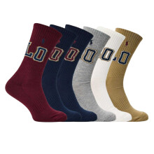 Ralph Lauren Unisex Adult Varsity Crew Socks (Pack of 6)