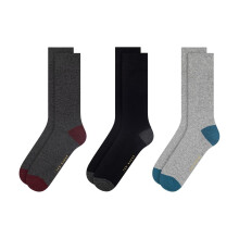 (7 UK-11 UK, Charcoal/Black/Grey) Ted Baker Mens Cotton Blend Crew Socks (Pack of 3)