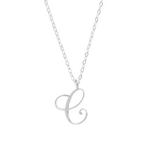 Women's silver clavicle necklace with initial pendant