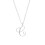 Women's silver clavicle necklace with initial pendant 1