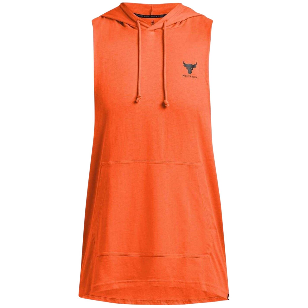 Under Armour (L, Orange) Mens Project Rock Payoff Sleeveless Hoodie