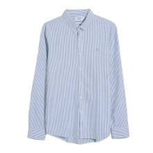 (XL, Light Blue) Farah Mens Brewer Striped Slim Shirt