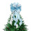 Christmas Tree Topper Bow Grey Silver Snowflake 40x12 Inch 1