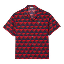 (17.5in, Multicoloured) Lacoste Mens Organic Cotton Relaxed Fit Short-Sleeved Shirt