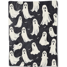 Witch Cat Pumpkin Flannel Blanket Gothic Halloween 50x60 in