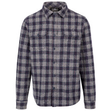 (M, Grey/Blue) Trespass Mens Portlaw Checked Long-Sleeved Shirt