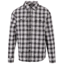 (XL, Black/White) Trespass Mens Portlaw Checked Long-Sleeved Shirt