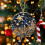 Christmas tree pendant ornament blue acrylic 3.1 in 1