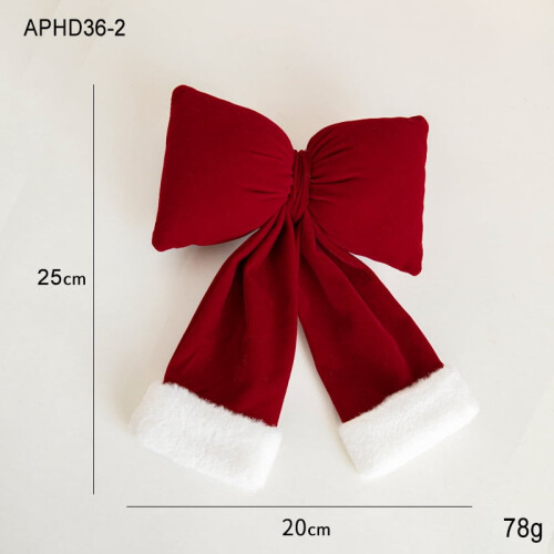 Red Velvet Bows with White Plush Cuff 6 Pack