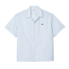 Lacoste Mens Geometric Relaxed Fit Short-Sleeved Shirt