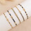 Gold Beaded Stack Bracelets for Women 5-Piece Set 5