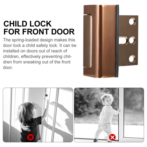 Brown Door Chain Lock 800 lb Security 2