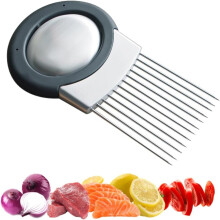Liquidation Dusknt ! Porte-oignons amélioré 2024 pour trancher, coupe-citron et coupe-légumes en acier inoxydable – Compatible avec les