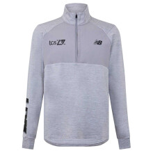 (L, Grey/Black) New Balance Mens Mock Neck Slim Athletic Top