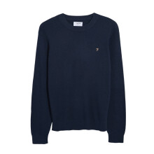 (S, True Navy) Farah Mens Rainhill Plain Regular Jumper