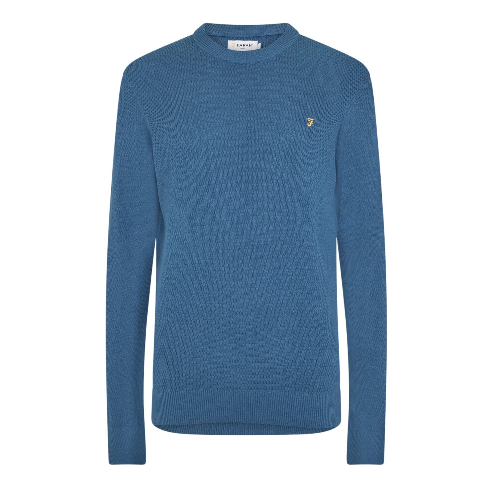Farah (S, Metal Grey) Mens Rainhill Plain Regular Jumper
